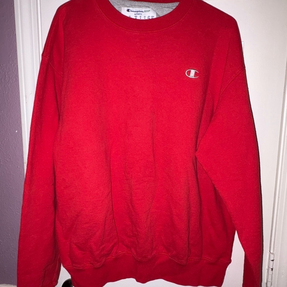 Champion Men's Bold Red Crewneck Sweater